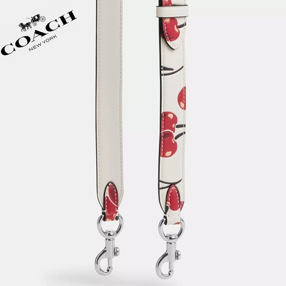 ❤️ Coach Strap With Cherry Print
